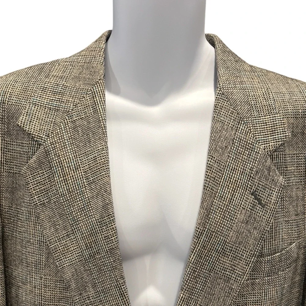 Farah Clothing Co. Men's‎ 42L Blazer Jacket Glen Plaid Check Accent Wool Silk